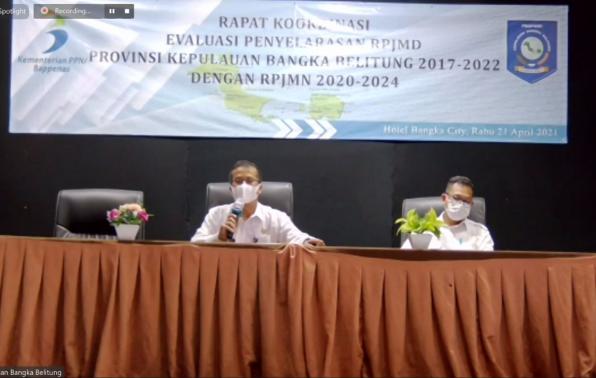 Bappeda Babel Gelar Rapat Evaluasi Penyelarasan RPJMD Provinsi Kepulauan Bangka Belitung Tahun 2017-2022 dengan RPJMN Tahun 2020-2024