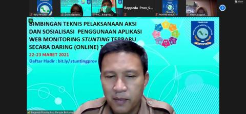 Kepala Bappeda Babel Buka Bimtek Pelaksanaan Aksi dan Sosialisasi Penggunaan Aplikasi Web Monitoring Stunting