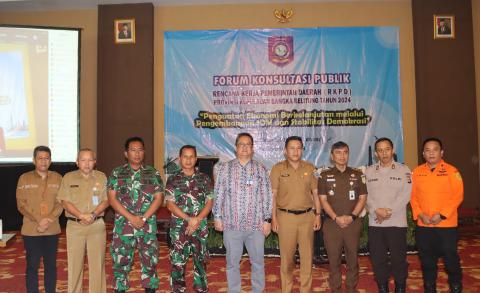 Susun Rencana Kerja 2024, Pemprov Babel Gelar Forum Konsultasi Publik