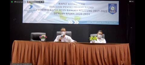 Bappeda Babel Gelar Rapat Evaluasi Penyelarasan RPJMD Provinsi Kepulauan Bangka Belitung Tahun 2017-2022 dengan RPJMN Tahun 2020-2024